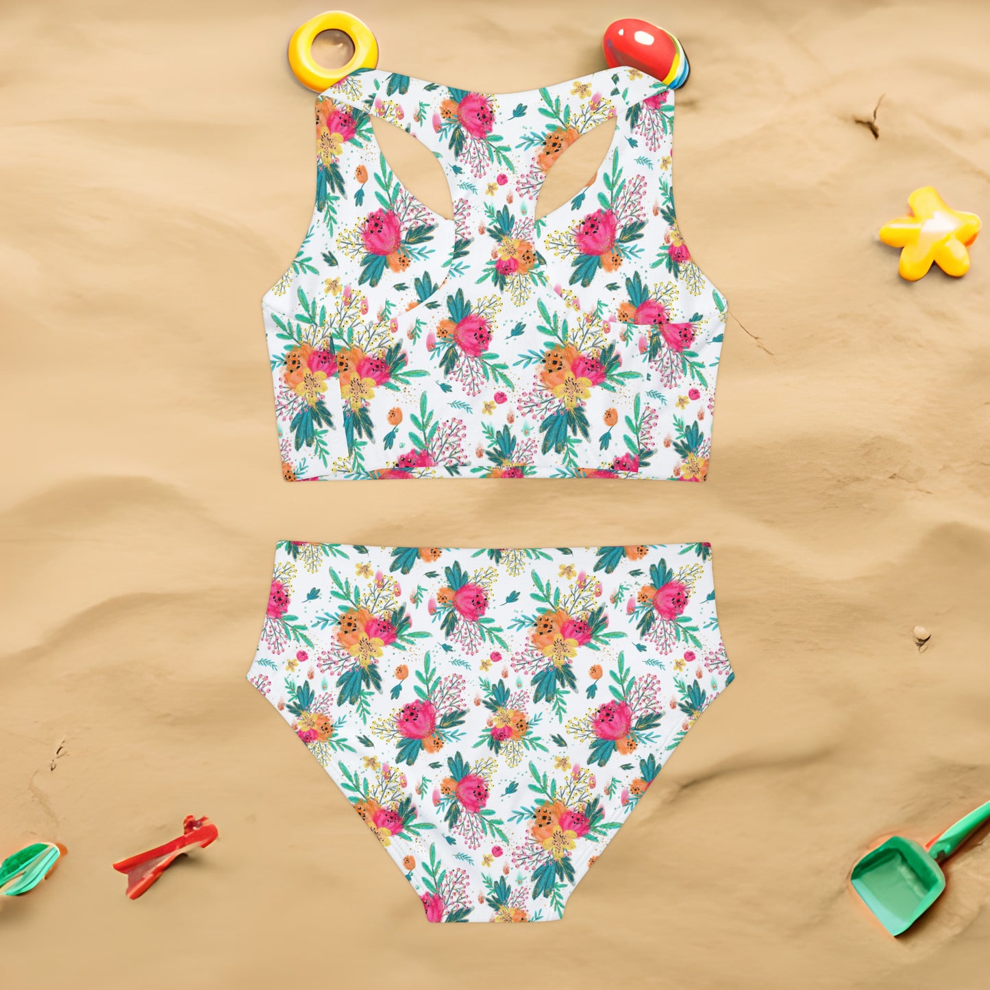 Australian Floral, Girls Two Piece Swimsuit, Australian Floral, Australian Animals