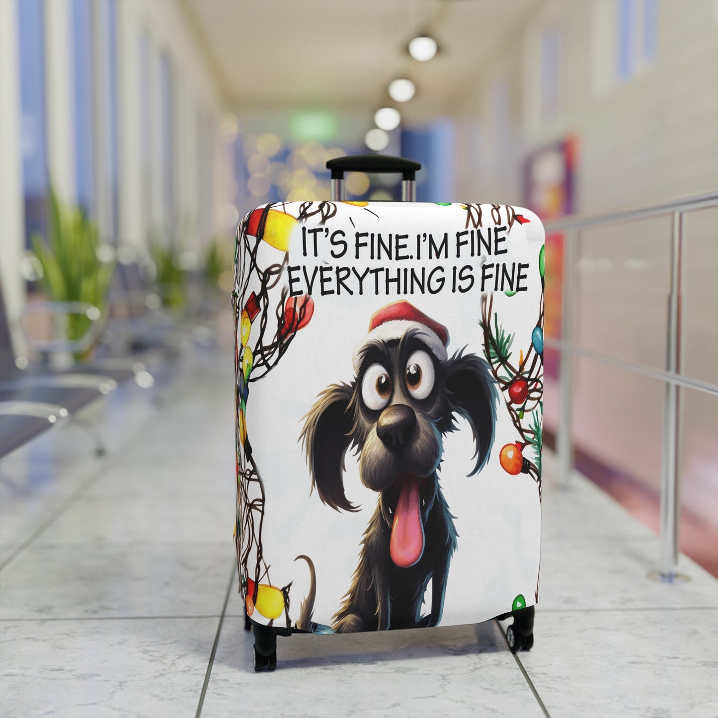 Luggage Cover, Dog I'm Fine everything is fine, awd-1163