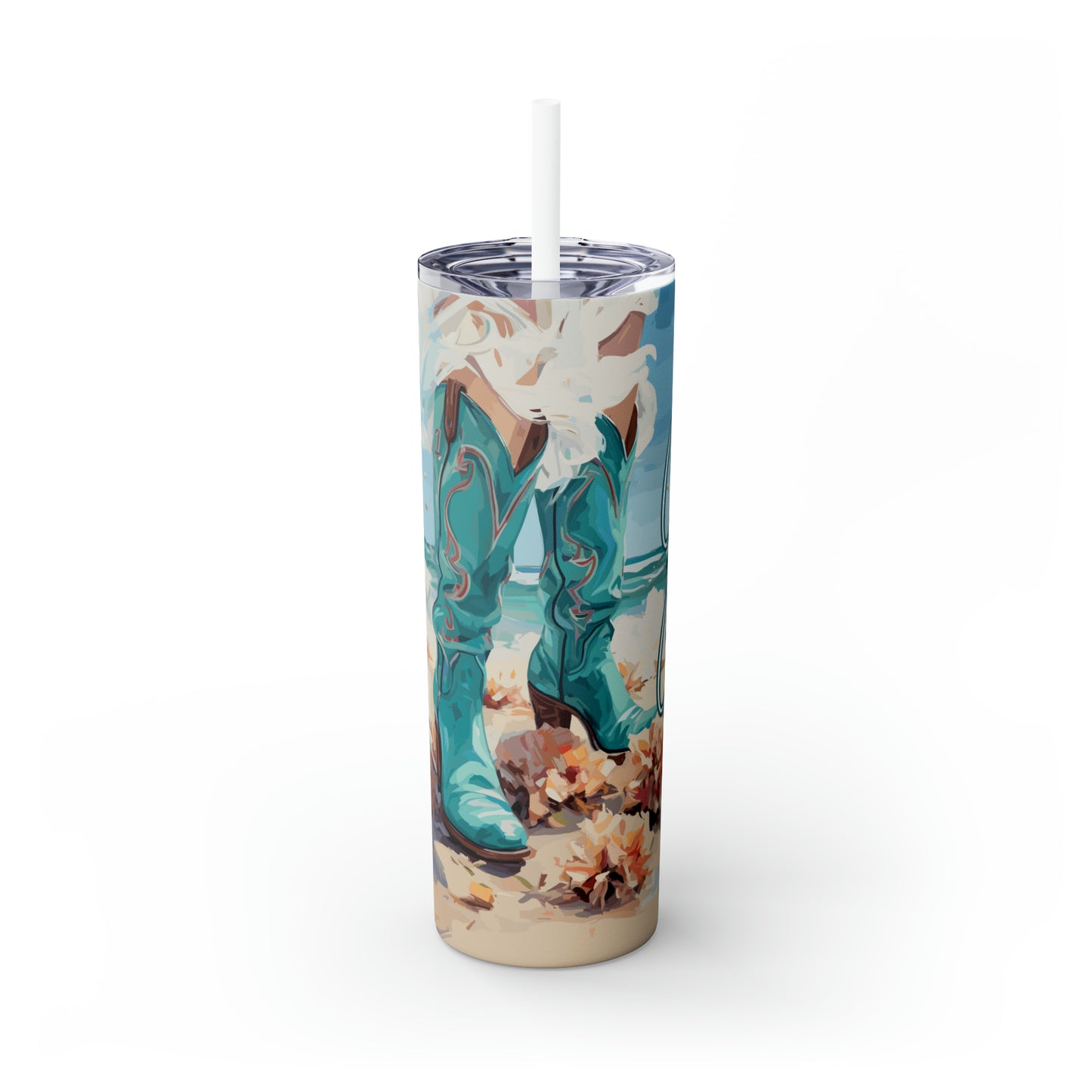 Skinny Tumbler with Straw, 20oz Country Boots