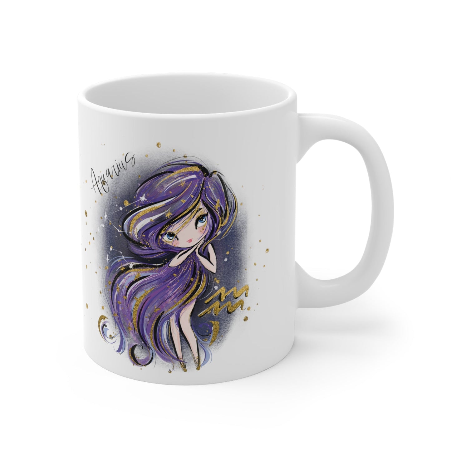 Zodiac Sign, Aquarius, Ceramic Mug 11oz - Personalised/Non Personalised