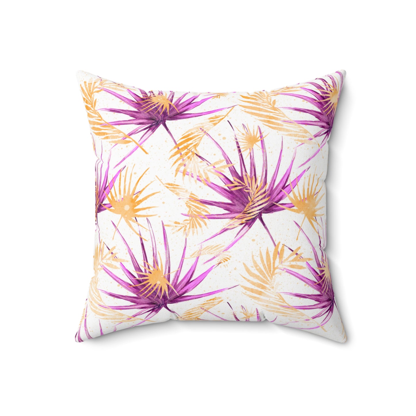 Spun Polyester Square Pillow, Summer Floral Cushion