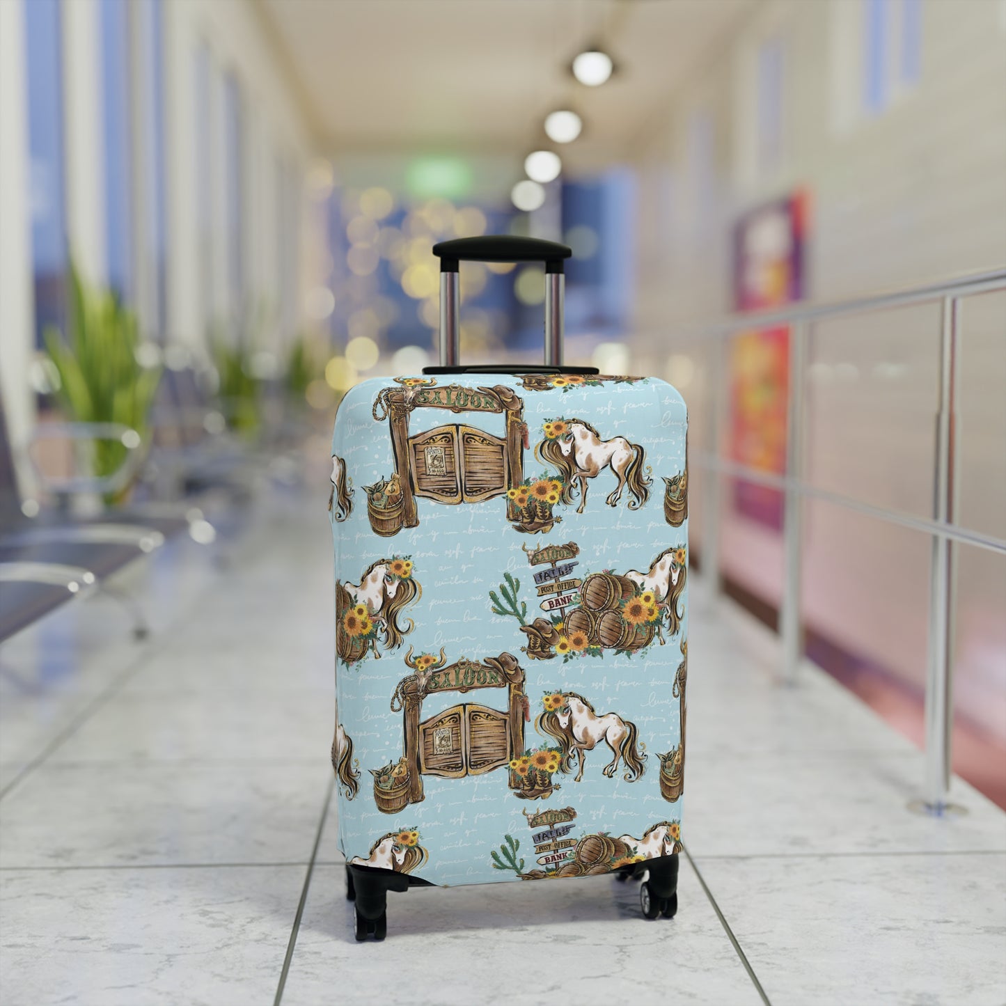 Luggage Cover, Howdy Cowboy Blue