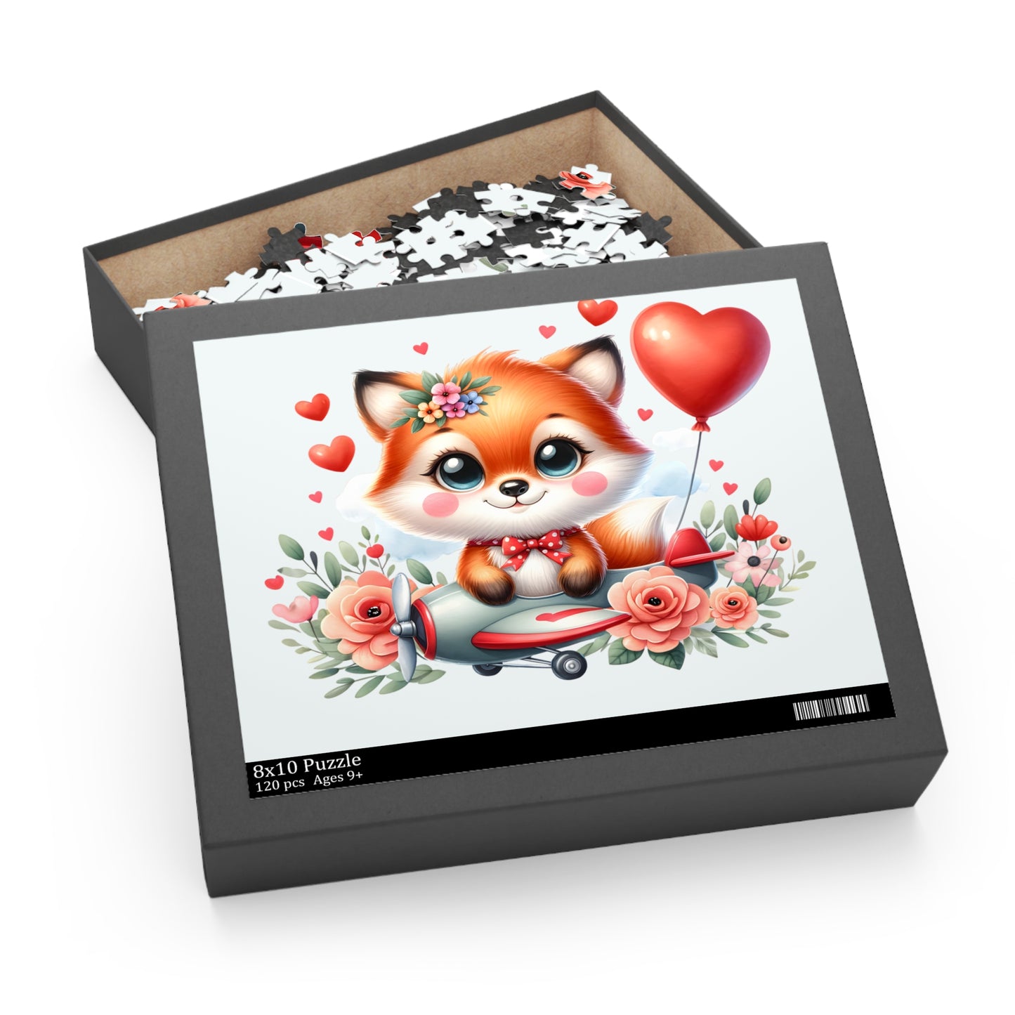 Personalised/Non-Personalised Puzzle, Fox in Plane (120, 252, 500-Piece)