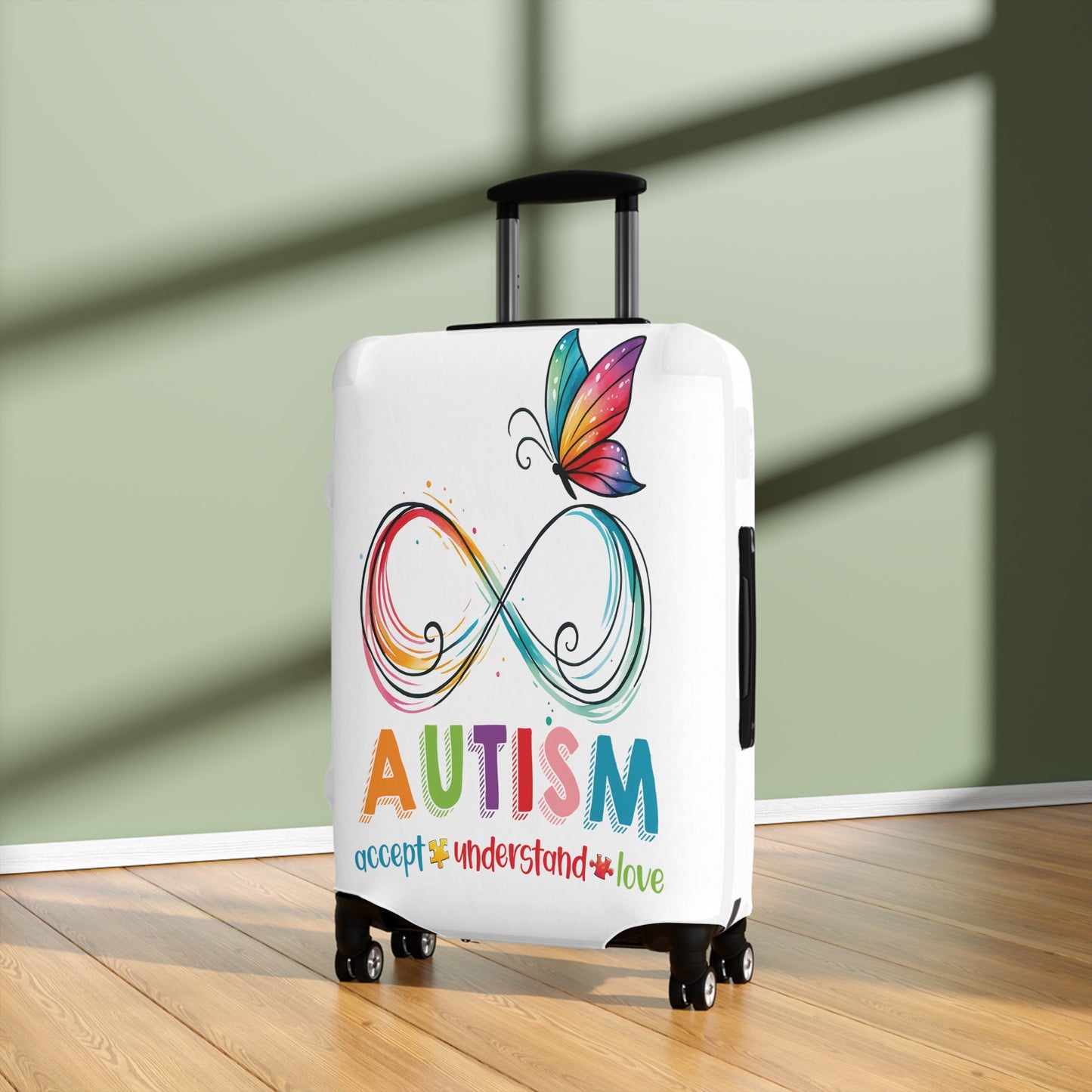 Luggage Cover, Autism, Accept, Understand, Love, awd-1074