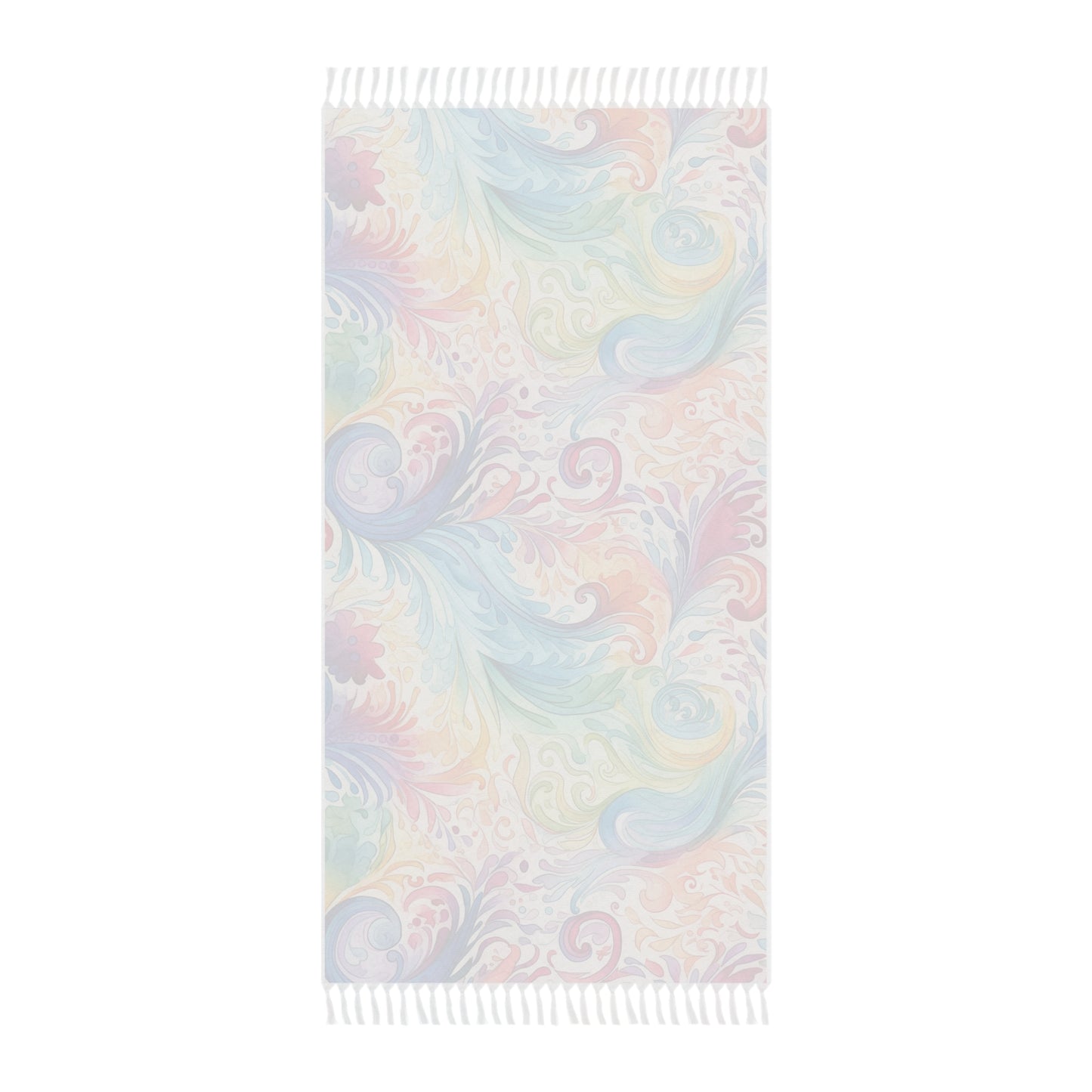 Boho Beach Towel, Rainbow Paisley Design