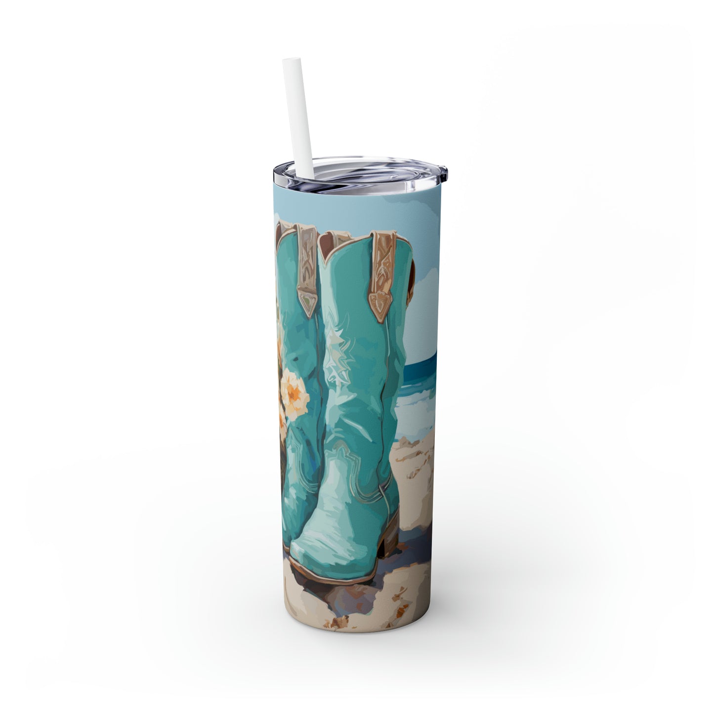 Skinny Tumbler with Straw, 20oz Country Boots