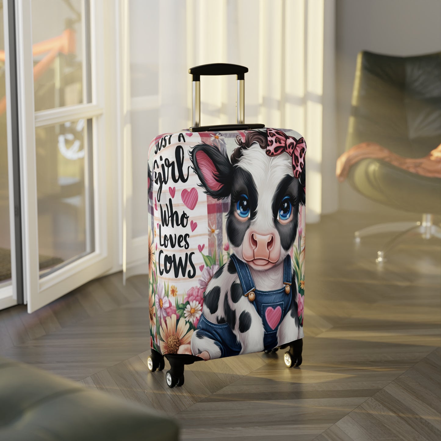 Luggage Cover, Just a Girl who Loves Cows, awd-3089