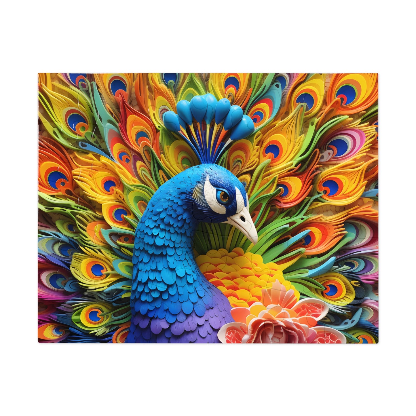 Jigsaw Puzzle, Peacock, Personalised/Non-Personalised (30, 110, 252, 500,1000-Piece)