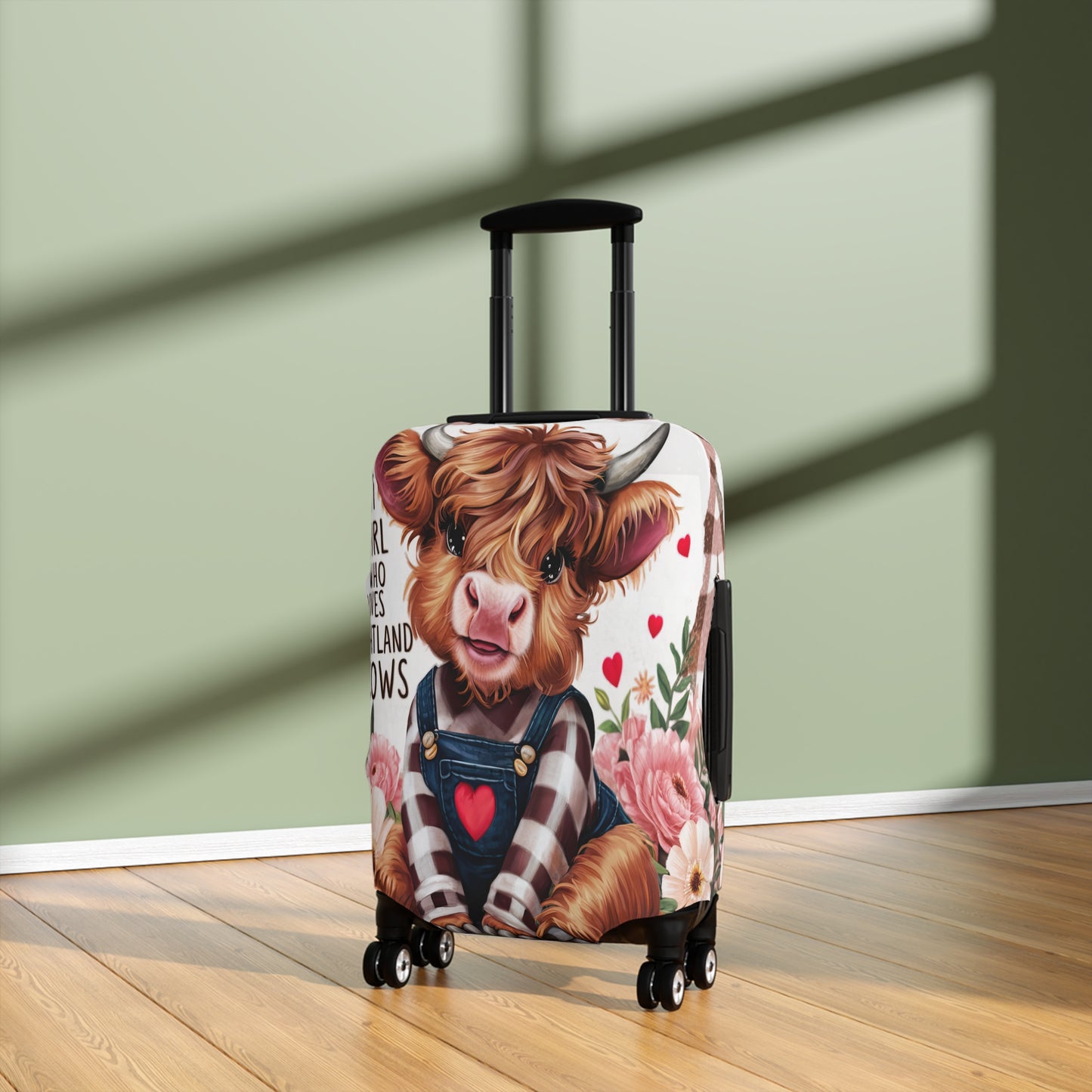 Luggage Cover, Just a Girl who Loves Highland Cows, awd-3087