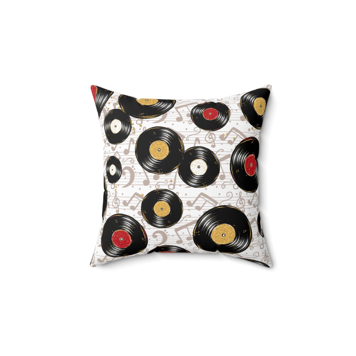 Spun Polyester Square Pillow, Music Cushion