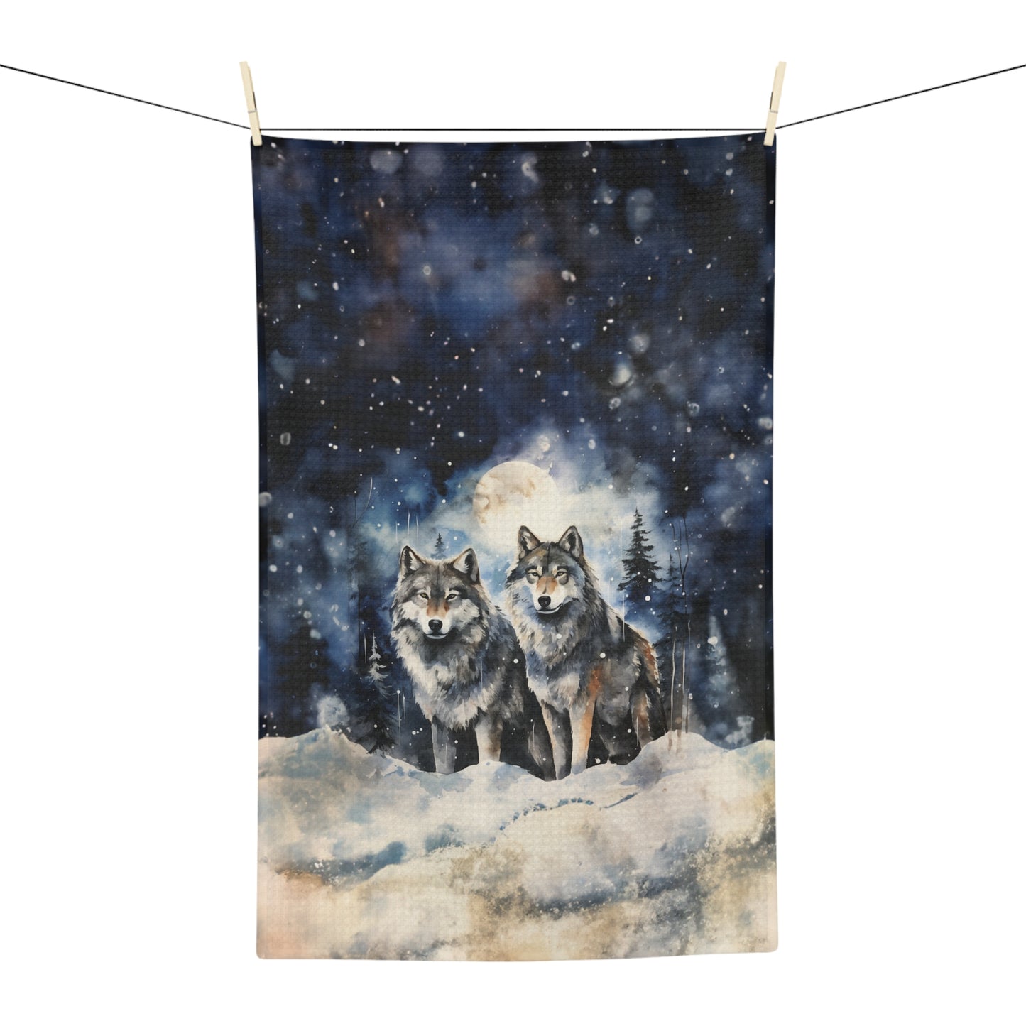 Microfiber Tea Towel Wolves