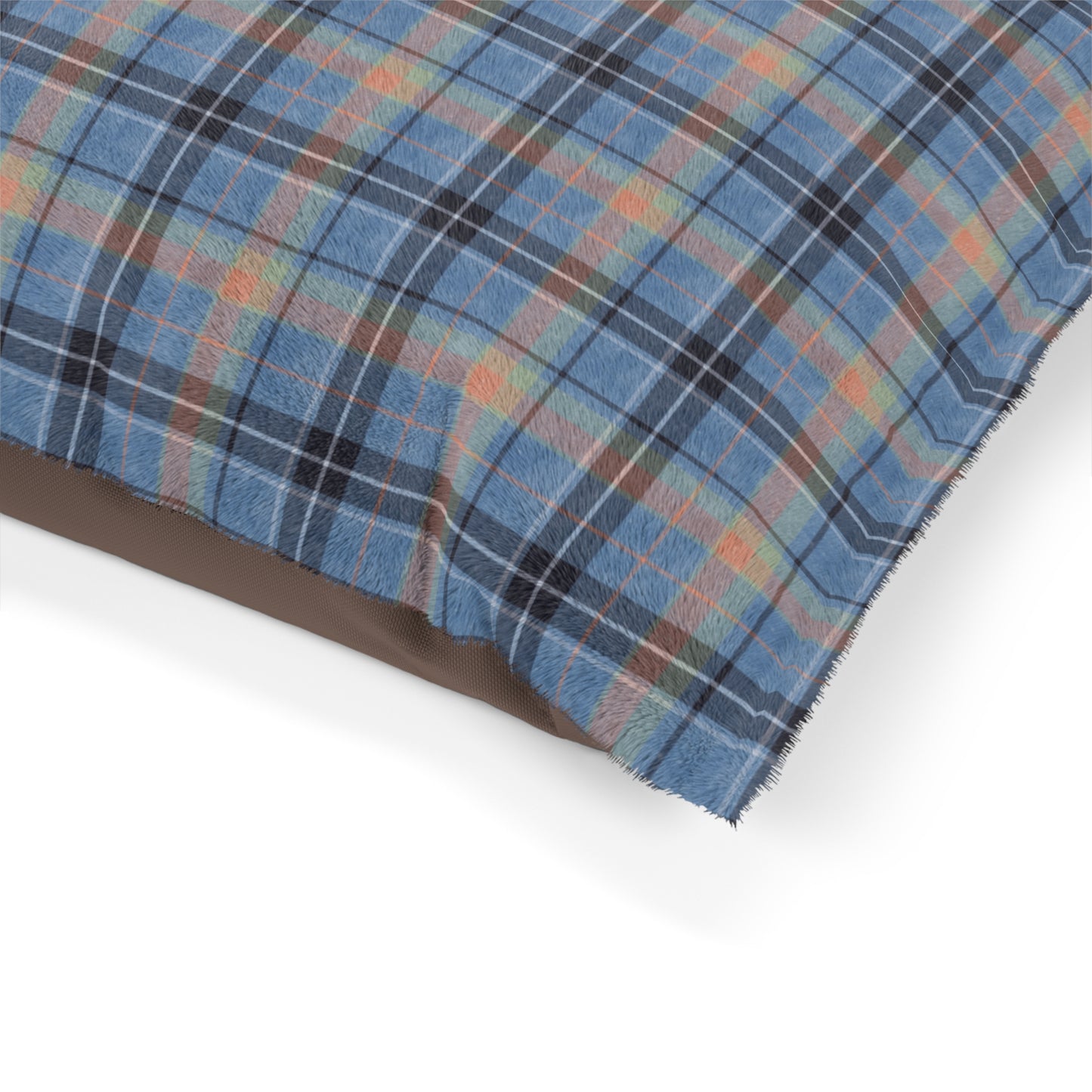 Luxury Pet Bed, feather soft fleece, Blue Tartan