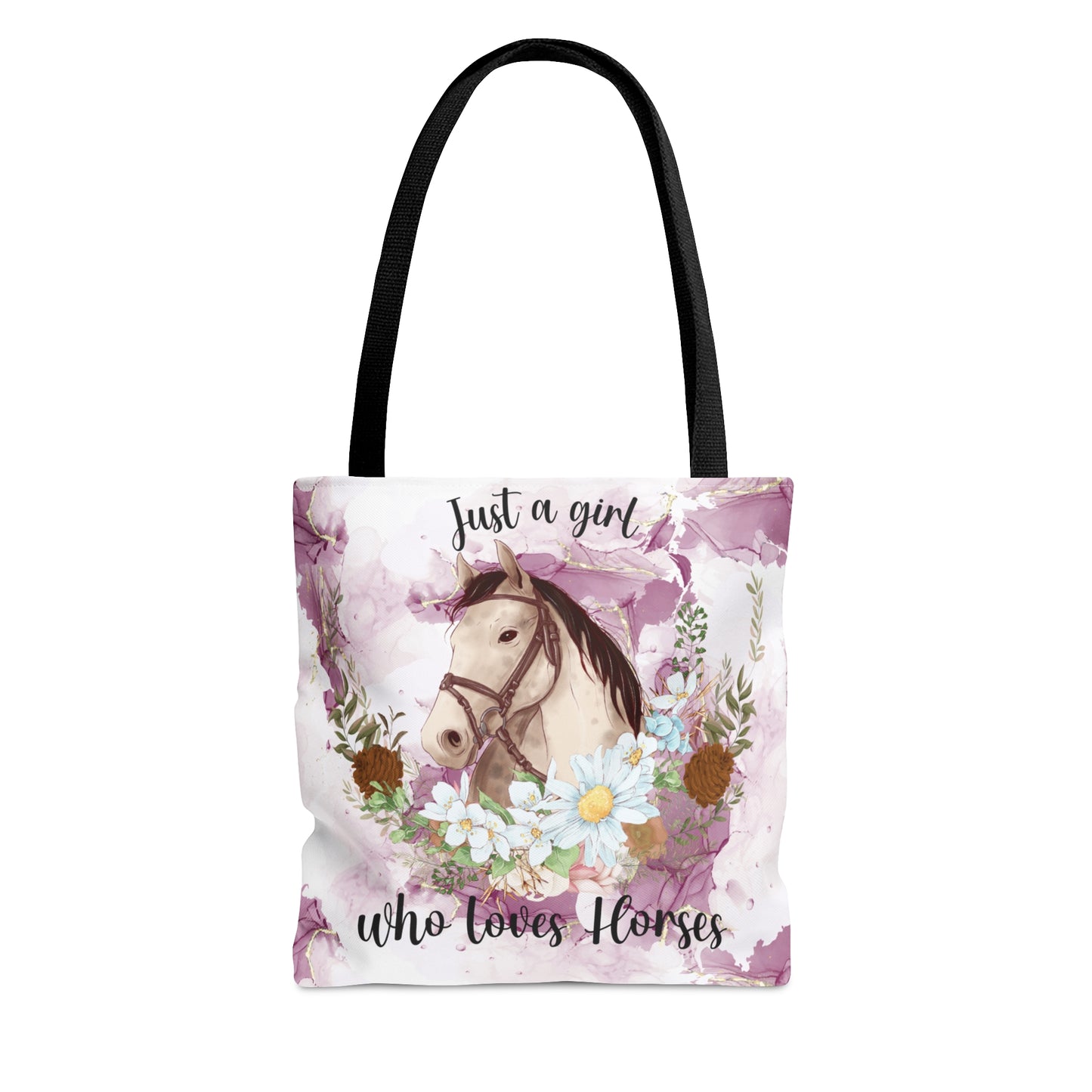 Tote Bag, Just a Girl Who Loves Horses, Personalised/Non-Personalised Tote bag