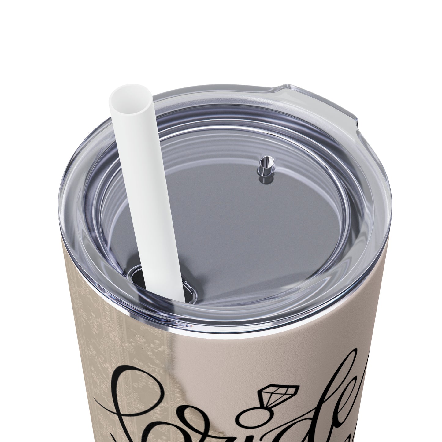 Skinny Tumbler with Straw, 20oz, Bride to Be, awd-222