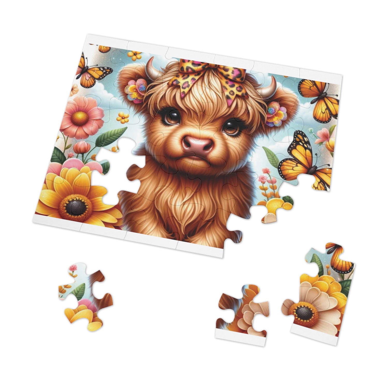 Puzzle, Highland Cow, Personalised/Non-Personalised (30, 110, 252, 500,1000-Piece) awd-658