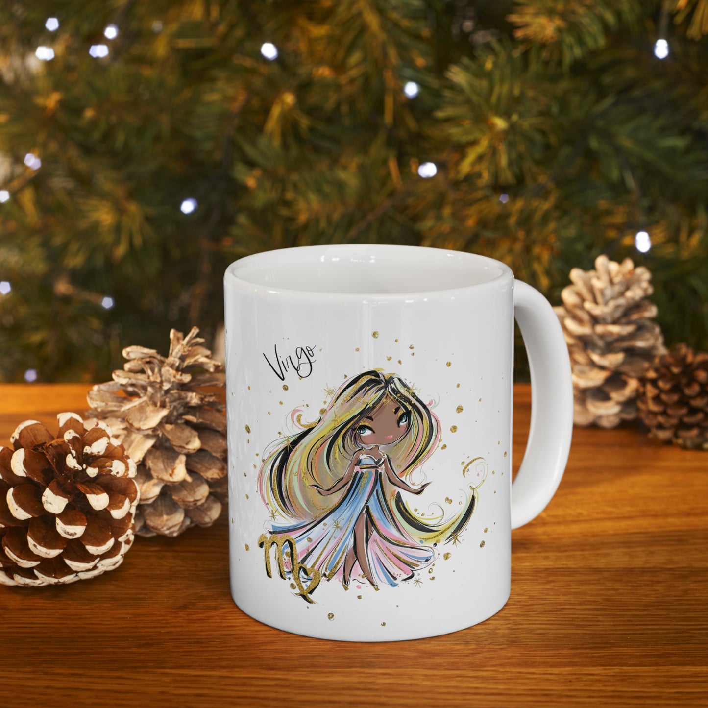 Personalised/Non Personalised Zodiac Sign, Virgo, Ceramic Mug 11oz