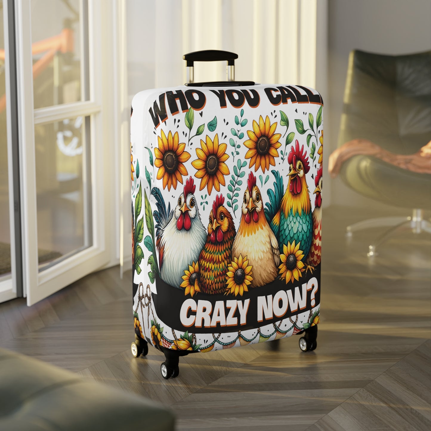 Luggage Cover, Chickens, Who you callin' Crazy Now, awd-1262