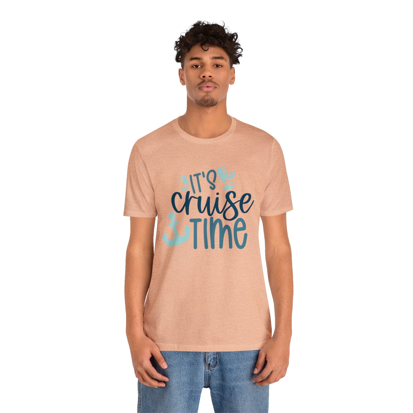 Unisex Adults Jersey Short Sleeve Tee, Cruise Tee, It's Cruise Time, 100% Cotton, Light Fabric 142 g/m²