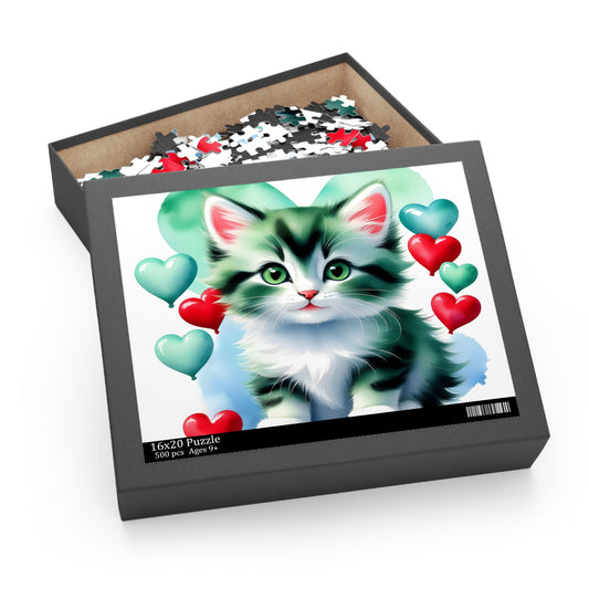 Personalised/Non-Personalised Puzzle, Cat (120, 252, 500-Piece)