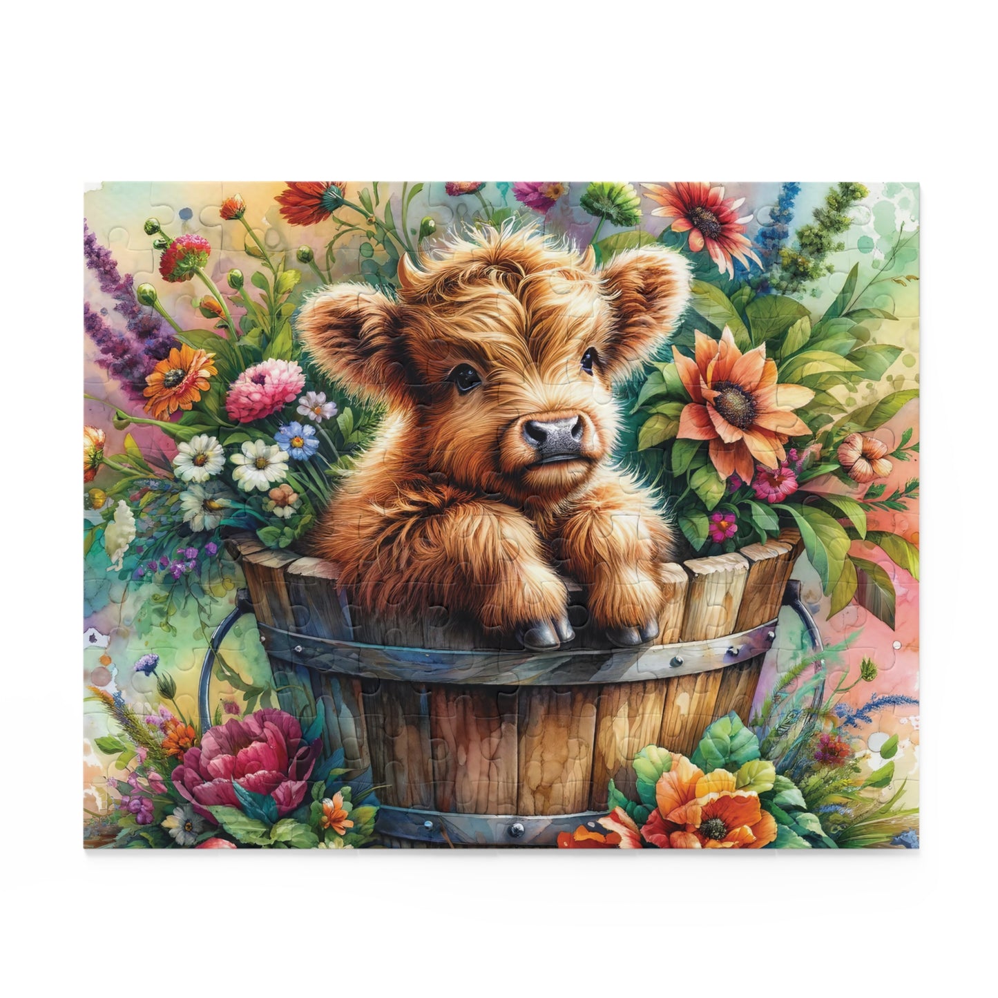 Personalised/Non-Personalised Puzzle, Highland Cow (120, 252, 500-Piece)