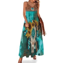 Country and Western Spaghetti Strap Ankle-Length Dress Long dress