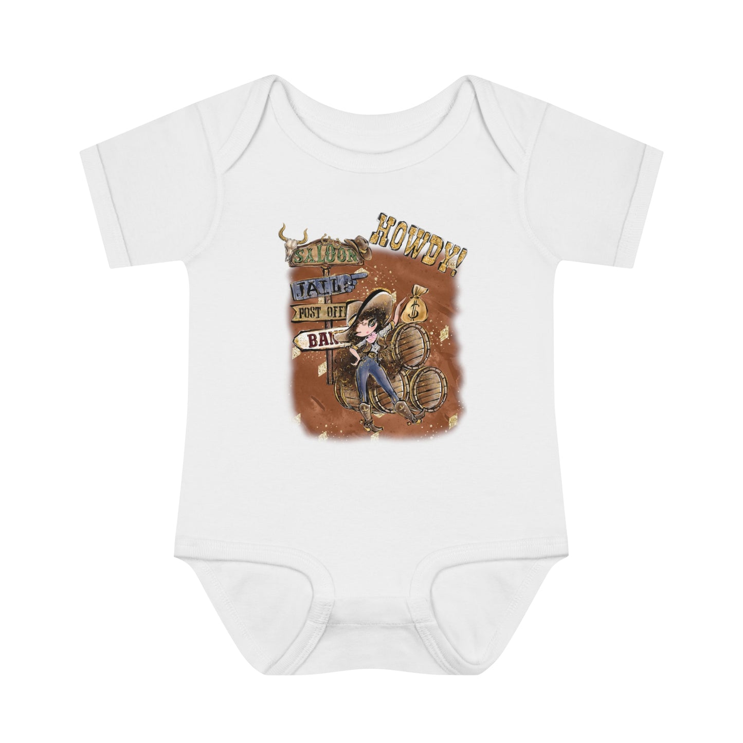 Infant Baby Rib Bodysuit, Howdy Cowgirl baby Bodysuit