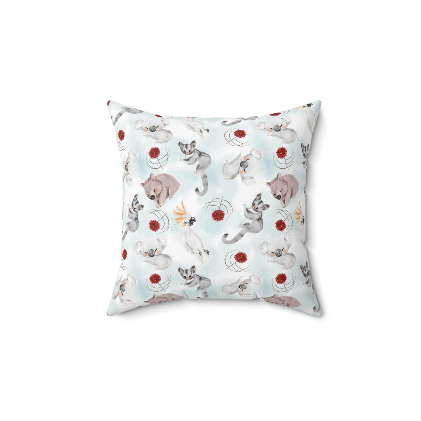 Spun Polyester Square Pillow, Australian Animals