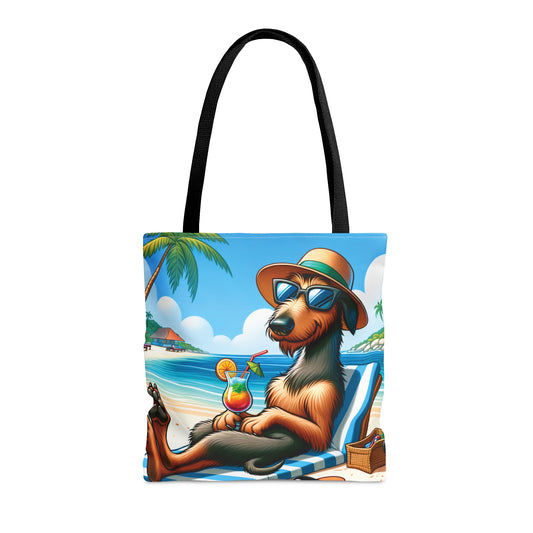 Tote Bag, Dog on Beach, Irish Wolfhound, Tote bag,  awd-1217