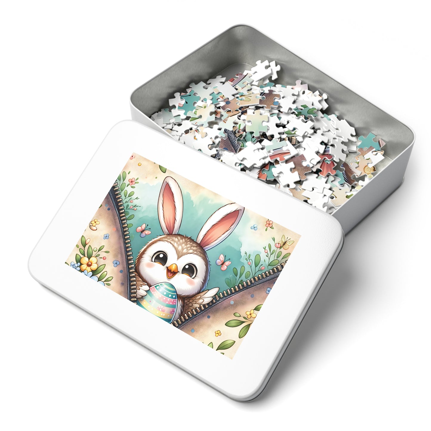 Jigsaw Puzzle, Easter, Owl with Bunny Ears, Personalised/Non-Personalised (30, 110, 252, 500,1000-Piece)