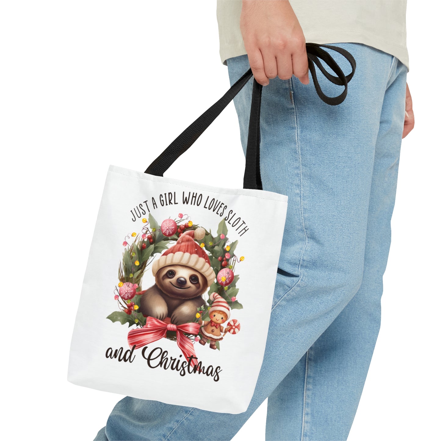 Tote Bag, Christmas, Sloth, Just a Girl Who Loves Sloths, Personalised/Non-Personalised Tote bag