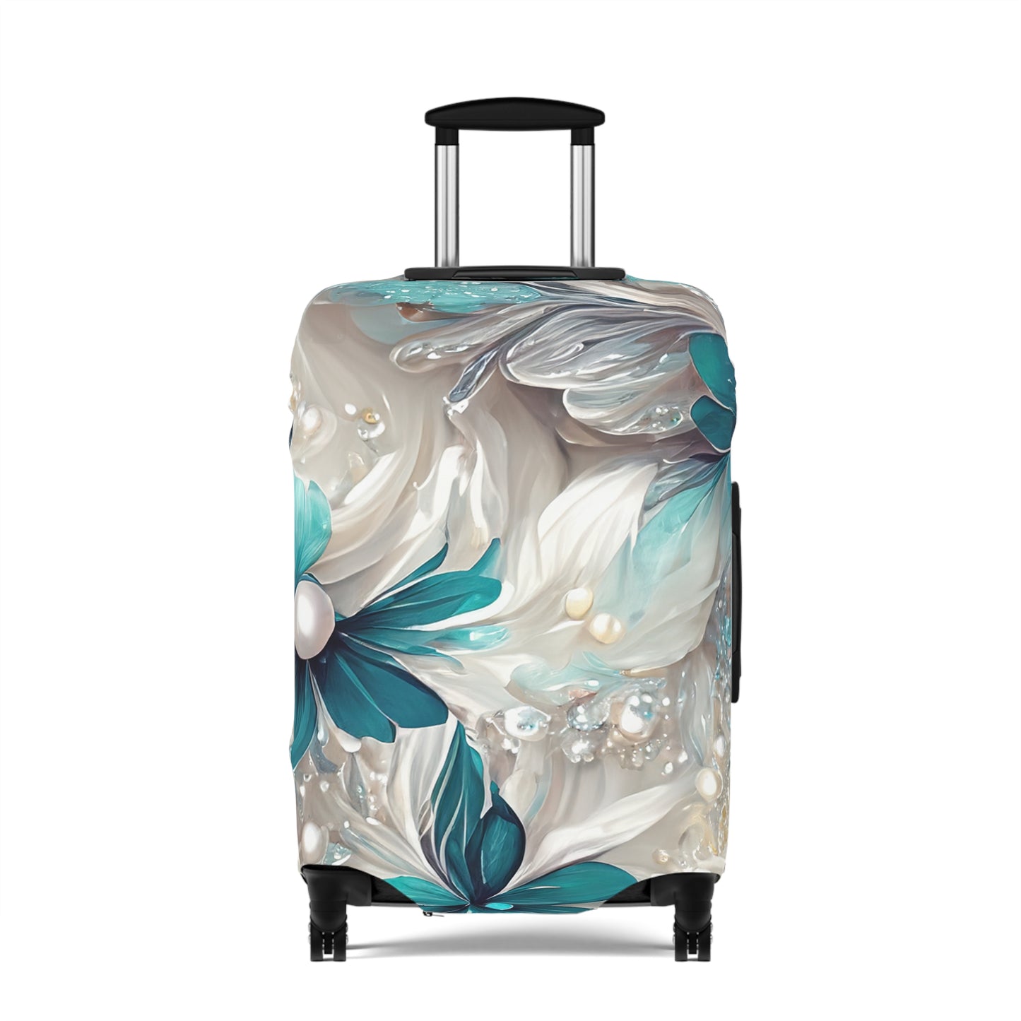 Luggage Cover, Turquoise Floral