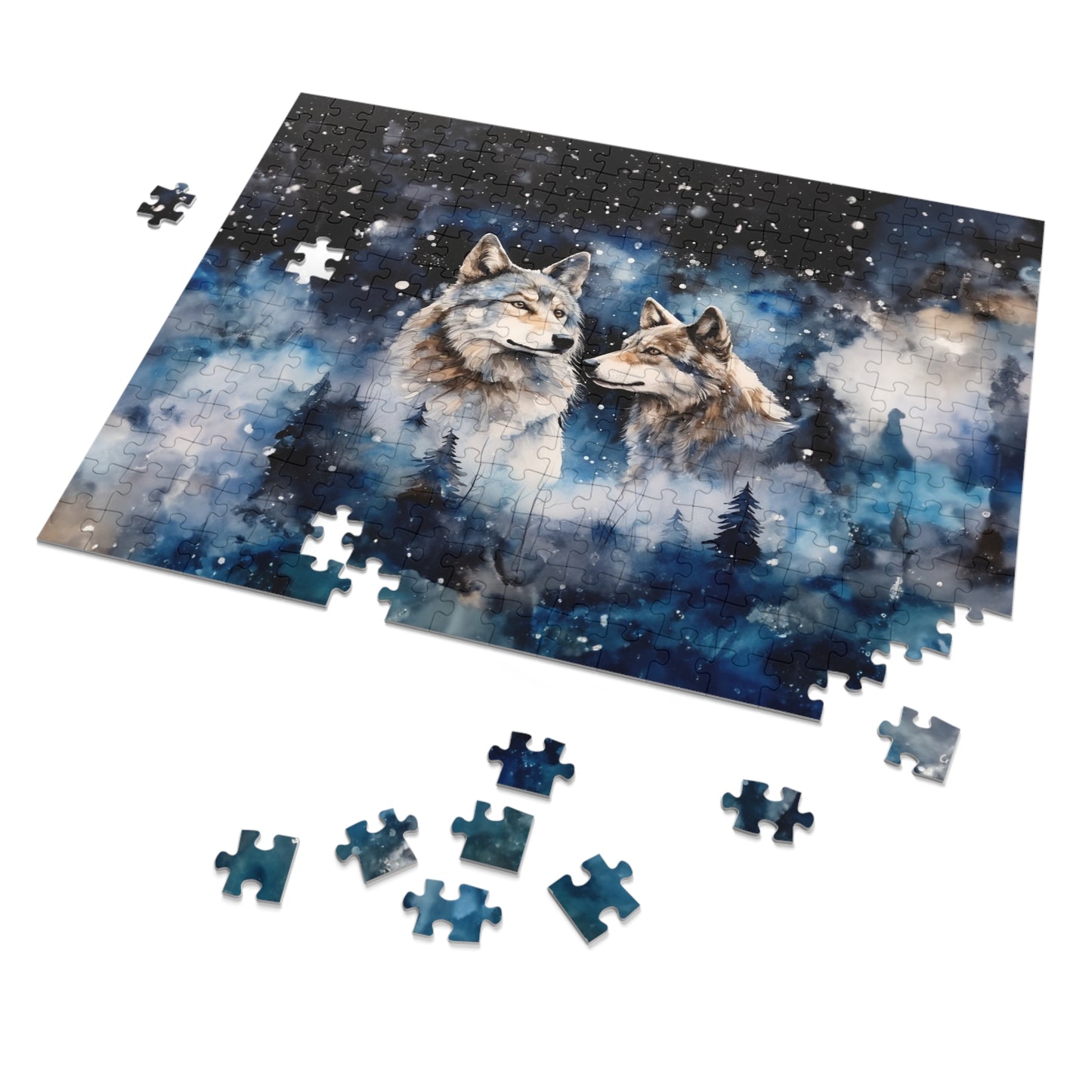 Puzzle, Wolves, Personalised/Non-Personalised (30, 110, 252, 500,1000-Piece) Awd-547