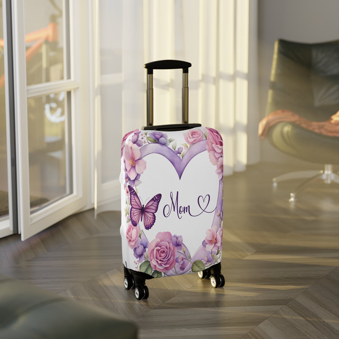 Luggage Cover, Butterfly Heart, Mom, awd-1662