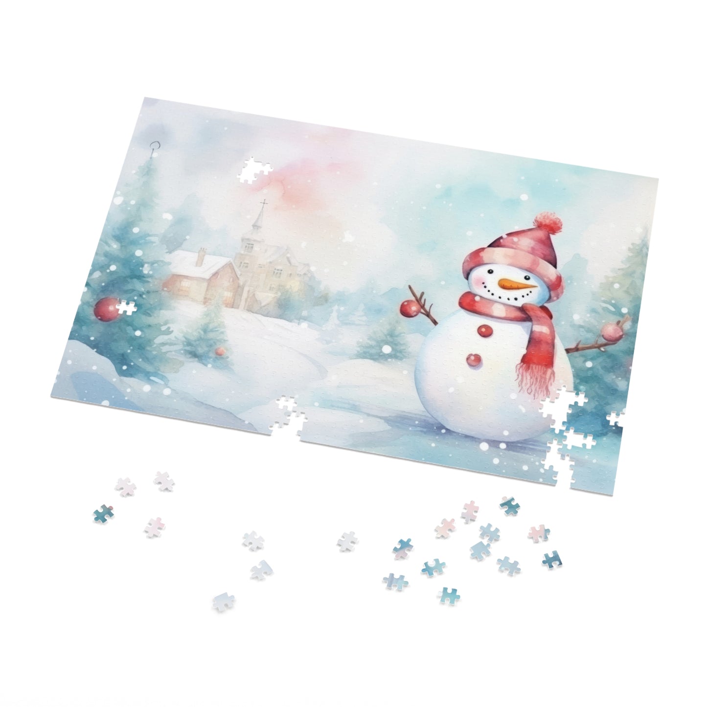 Puzzle, Christmas Snowman, Personalised/Non-Personalised (30, 110, 252, 500,1000-Piece)