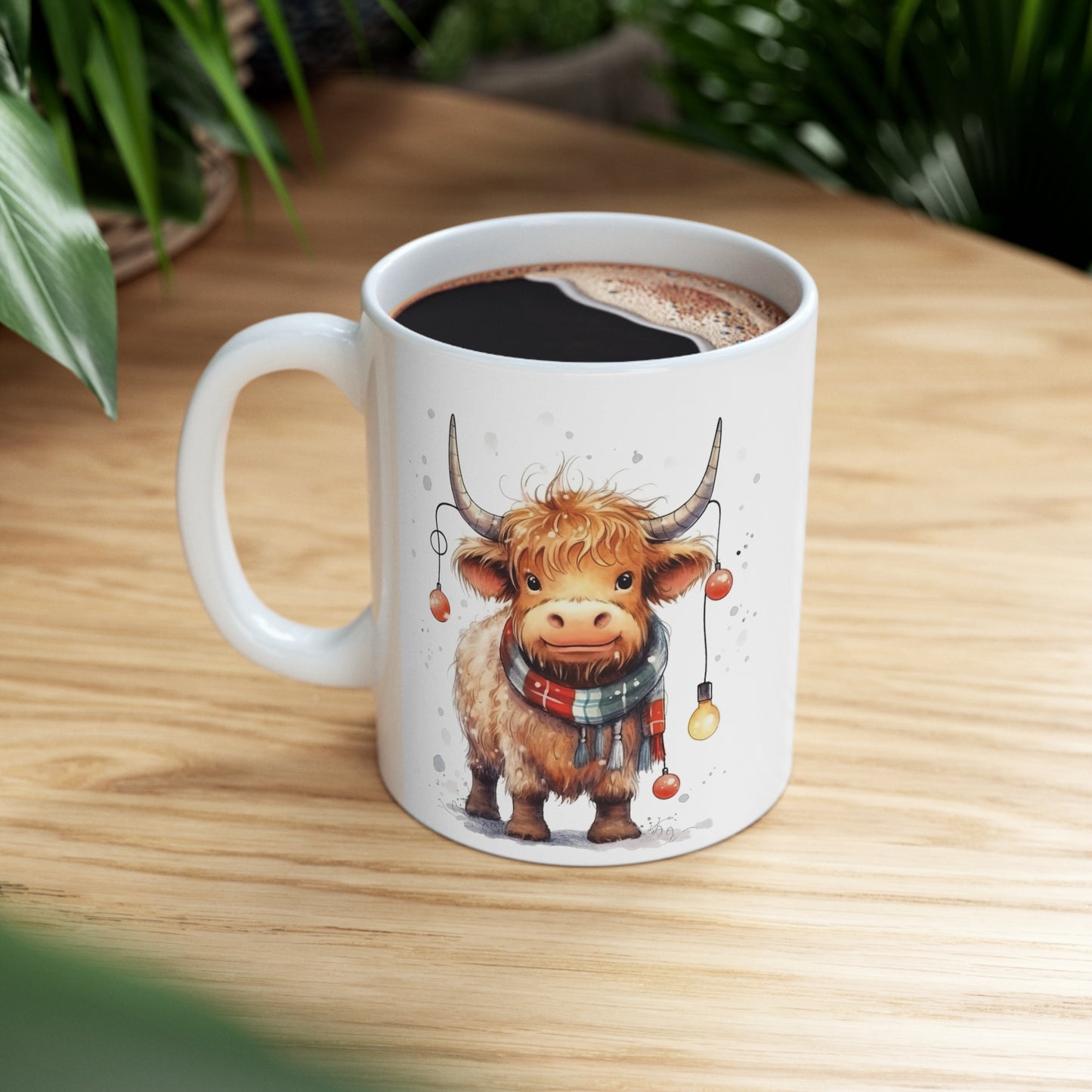 Personalised/Non Personalised Highland Cow, Ceramic Mug 11oz, Highland Cow Mug