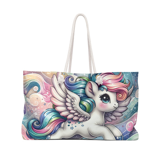 Personalised/Non-Personalised Weekender Bag, Unicorn, Large Weekender Bag, Beach Bag, Book Bag