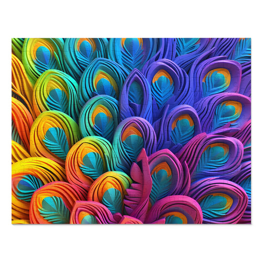 Puzzle, Peacock Feathers, Personalised/Non-Personalised (30, 110, 252, 500,1000-Piece) awd-574