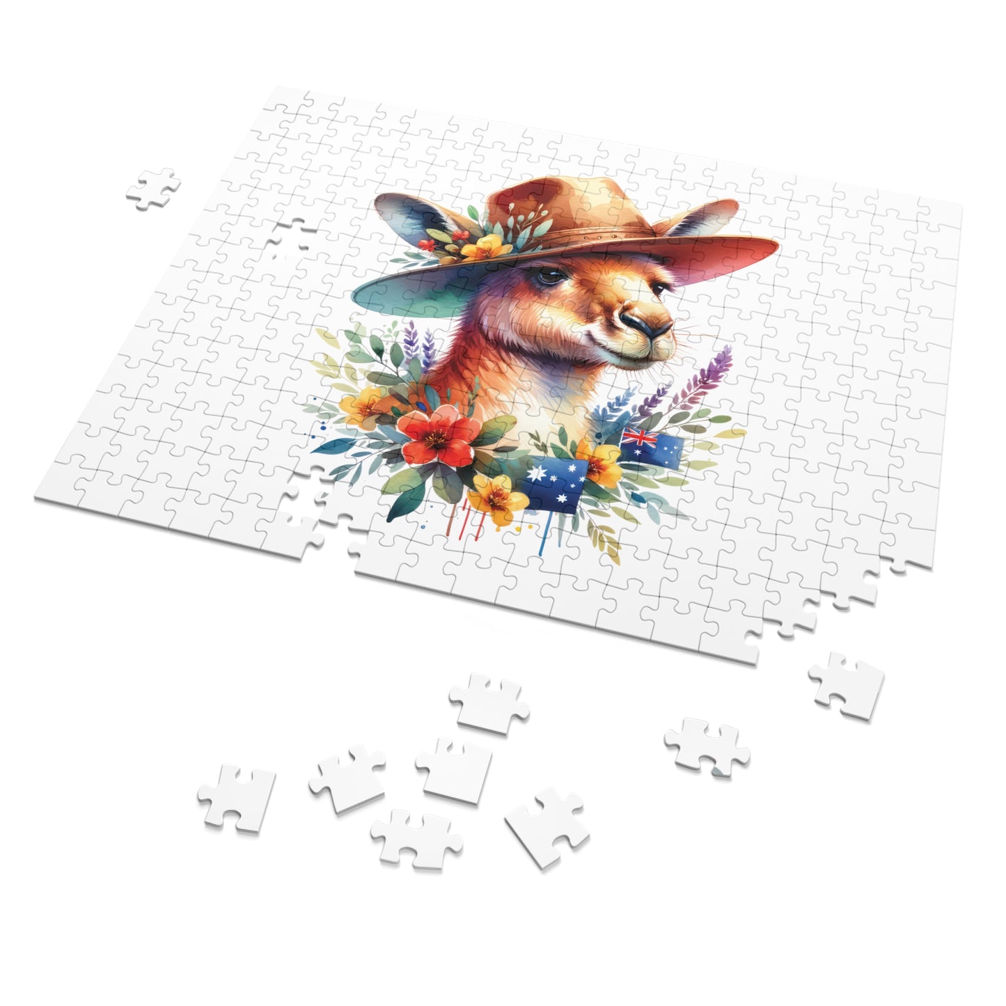 Jigsaw Puzzle in Tin, Australian Animals, Kangaroo, Personalised/Non-Personalised, awd-1315 (30, 110, 252, 500,1000-Piece)