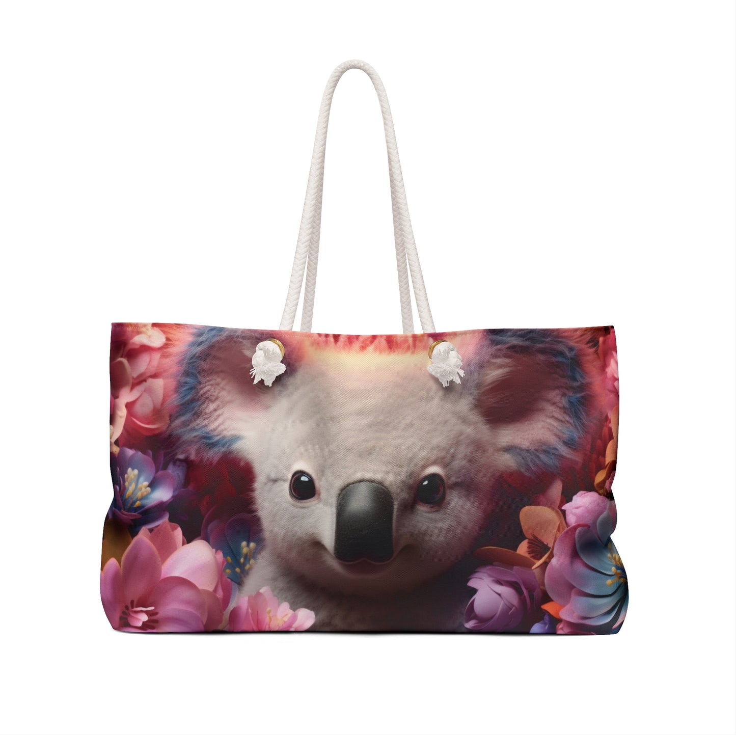 Personalised/Non-Personalised Weekender Bag, Koala, Large Weekender Bag, Beach Bag, Book Bag