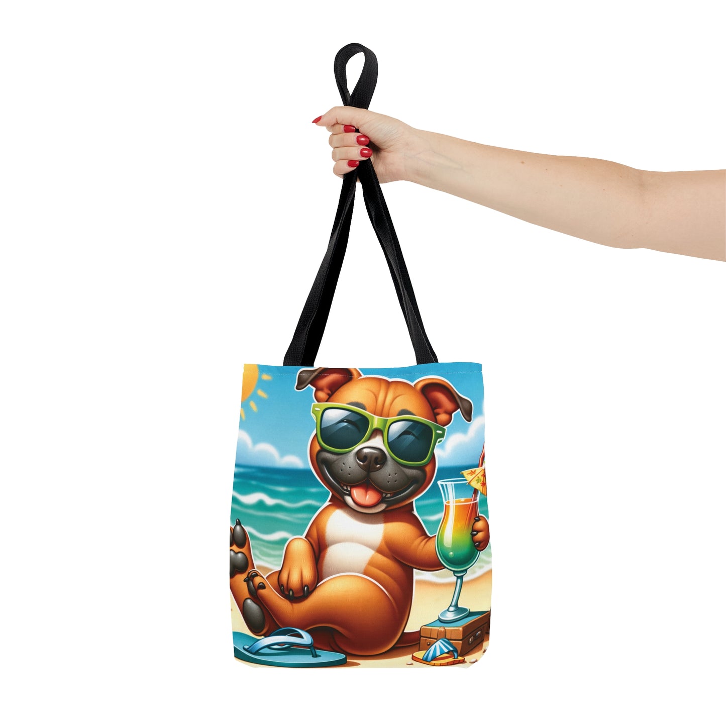 Tote Bag, Dog on Beach, Stafford, Tote bag, awd-1246