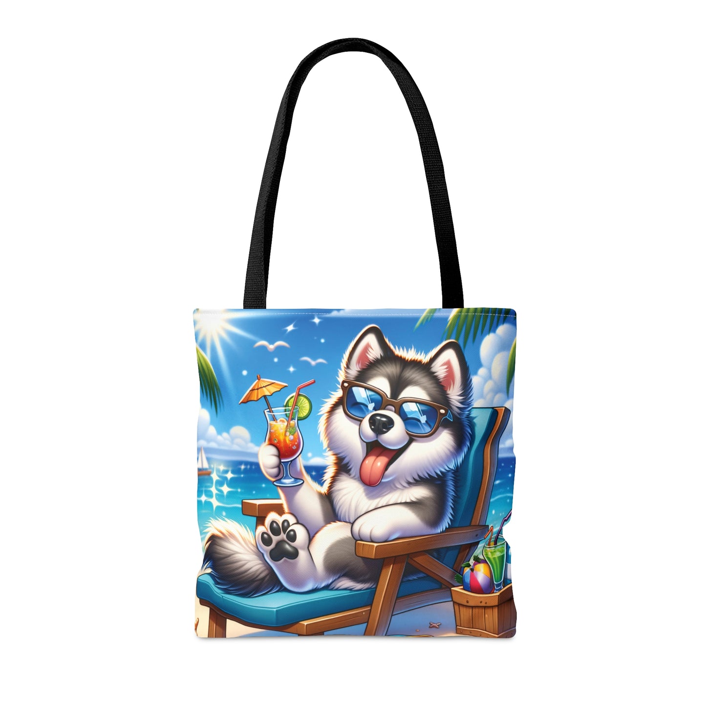 Tote Bag, Dog on Beach, Alaskan Malamute, Tote bag, awd-1116