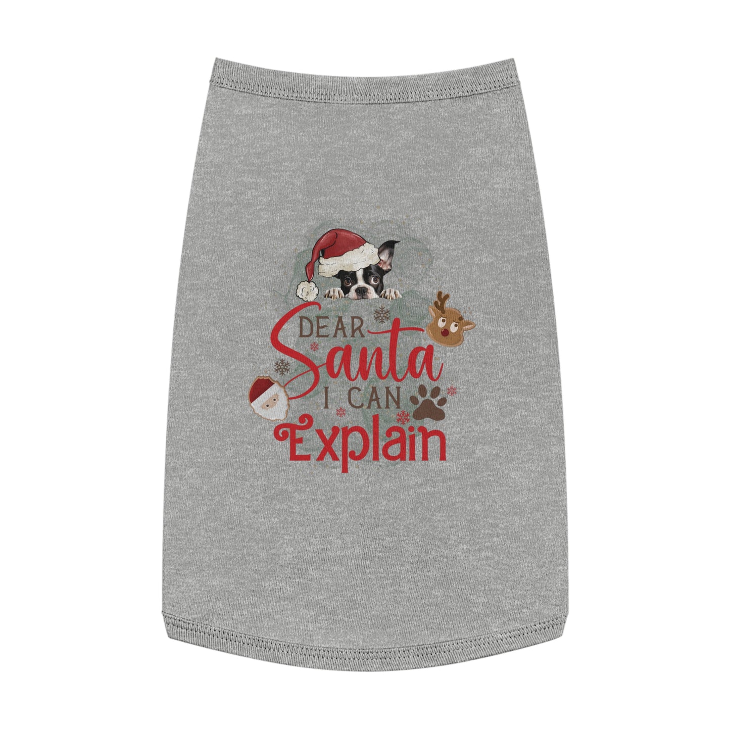 Pet Tank Top, Santa I Can Explain, Christmas Pet Tank Top