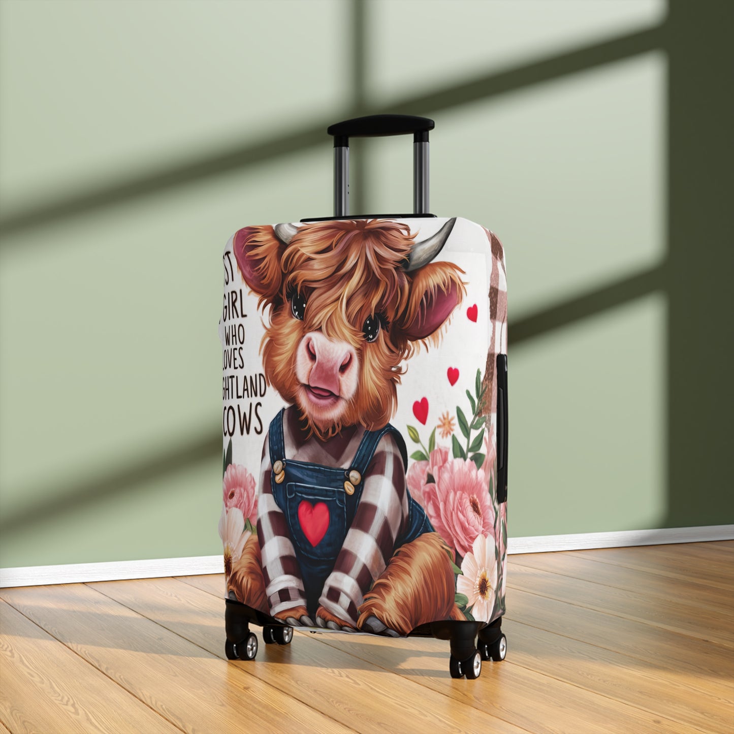 Luggage Cover, Just a Girl who Loves Highland Cows, awd-3087