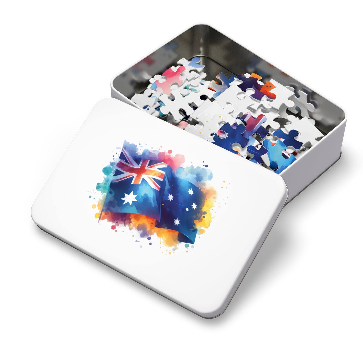 Jigsaw Puzzle in Tin, Australian Flag, Personalised/Non-Personalised, awd-1336 (30, 110, 252, 500,1000-Piece)