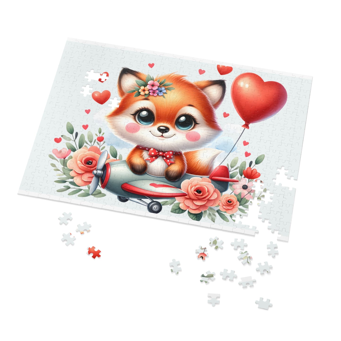 Jigsaw Puzzle, Fox in Plane, Personalised/Non-Personalised (30, 110, 252, 500,1000-Piece)