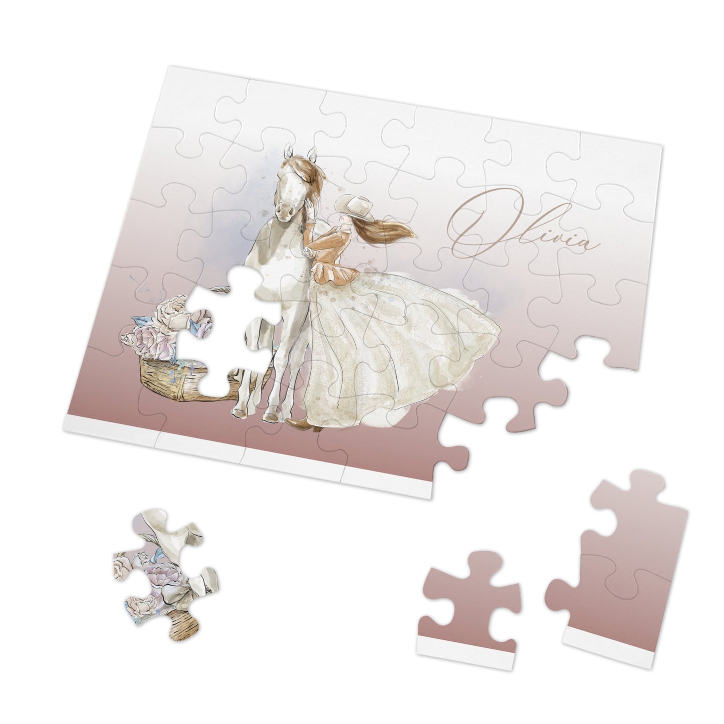 Jigsaw Puzzle, Western, Just a Girl Who Loves Horses, Personalised/Non-Personalised (30, 110, 252, 500,1000-Piece)