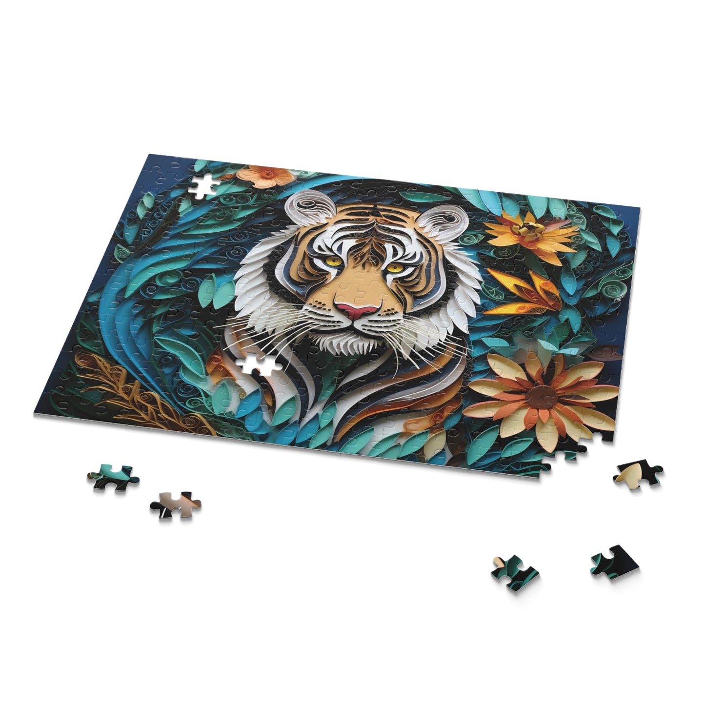 Personalised/Non-Personalised Puzzle, Tiger (120, 252, 500-Piece)