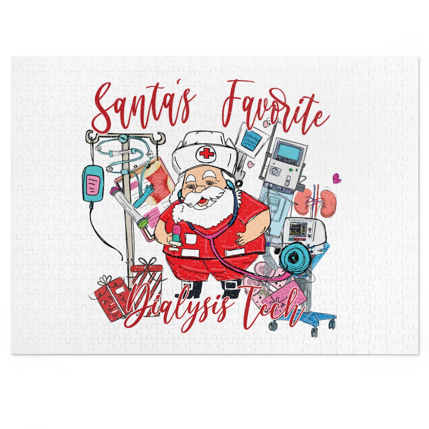 Jigsaw Puzzle, Santa's Favorite Dialysis Tech, Personalised/Non-Personalised (30, 110, 252, 500,1000-Piece)