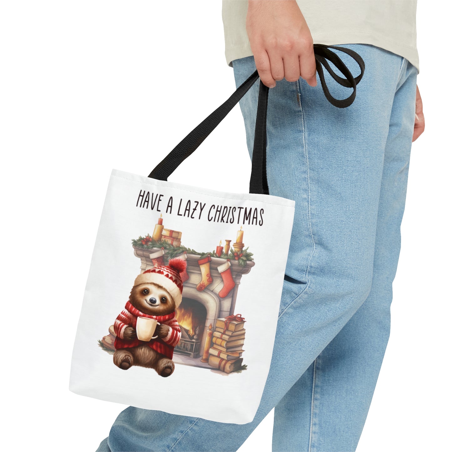 Tote Bag, Christmas, Sloth, Personalised/Non-Personalised Tote bag