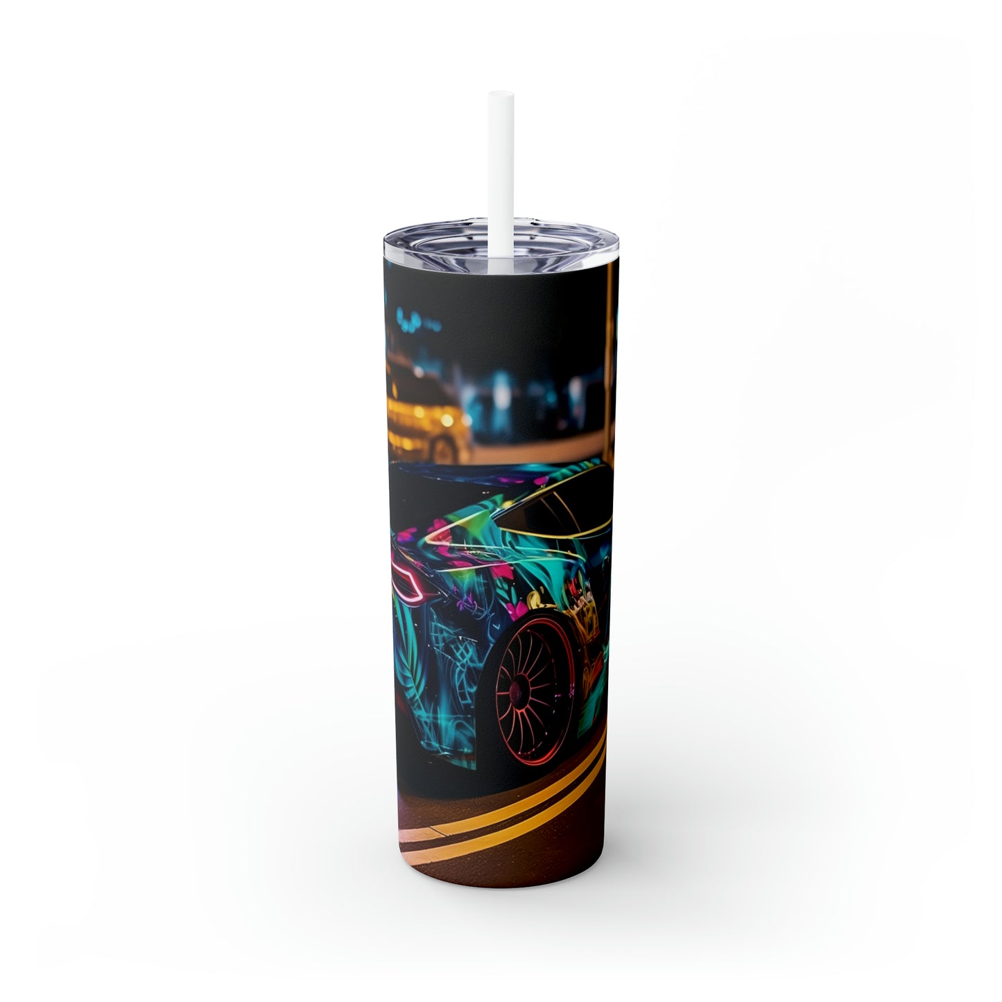 Skinny Tumbler with Straw, 20oz, Car